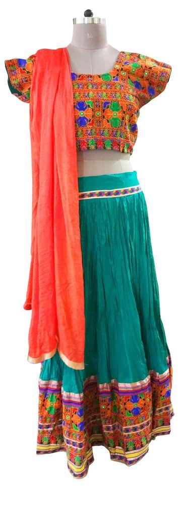 Garba Cotton Chaniya Choli 3 Piece Lehenga Kutchi Work GB01-Anvi Creations-Garba Chaniya Choli