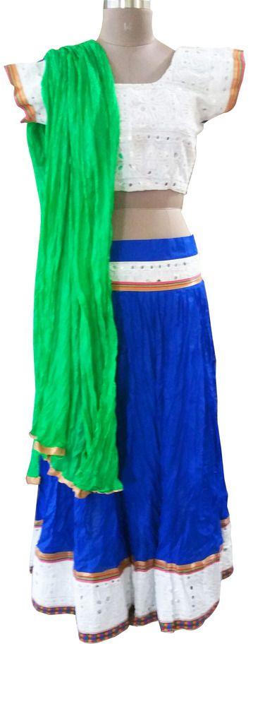 Garba Cotton Chaniya Choli 3 Piece Lehenga Kutchi Work GB04-Anvi Creations-Garba Chaniya Choli
