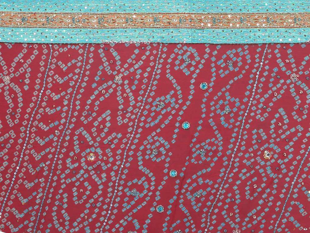 Designer Pink Semi Georgette Highlight work Bandhej Bandhani Saree ACC68-Anvi Creations-Bandhej saree,Bandhini Saree,Teej saree