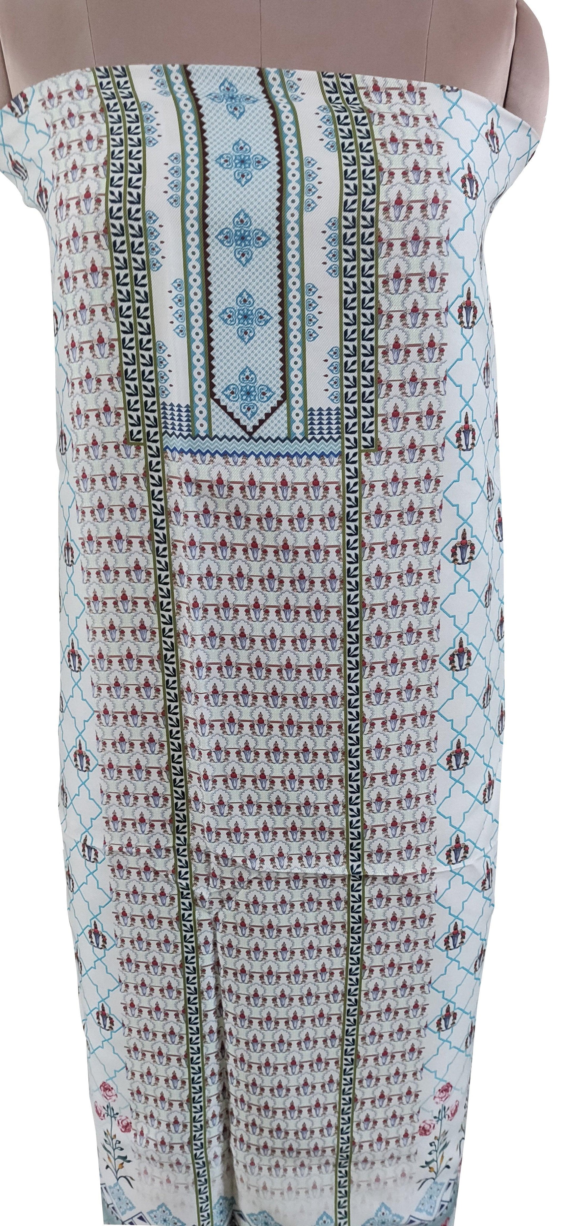 Designer Digital Printed Faux Pashmina Kurti Fabric Unstitched RK04-Anvi Creations-Winter Collection