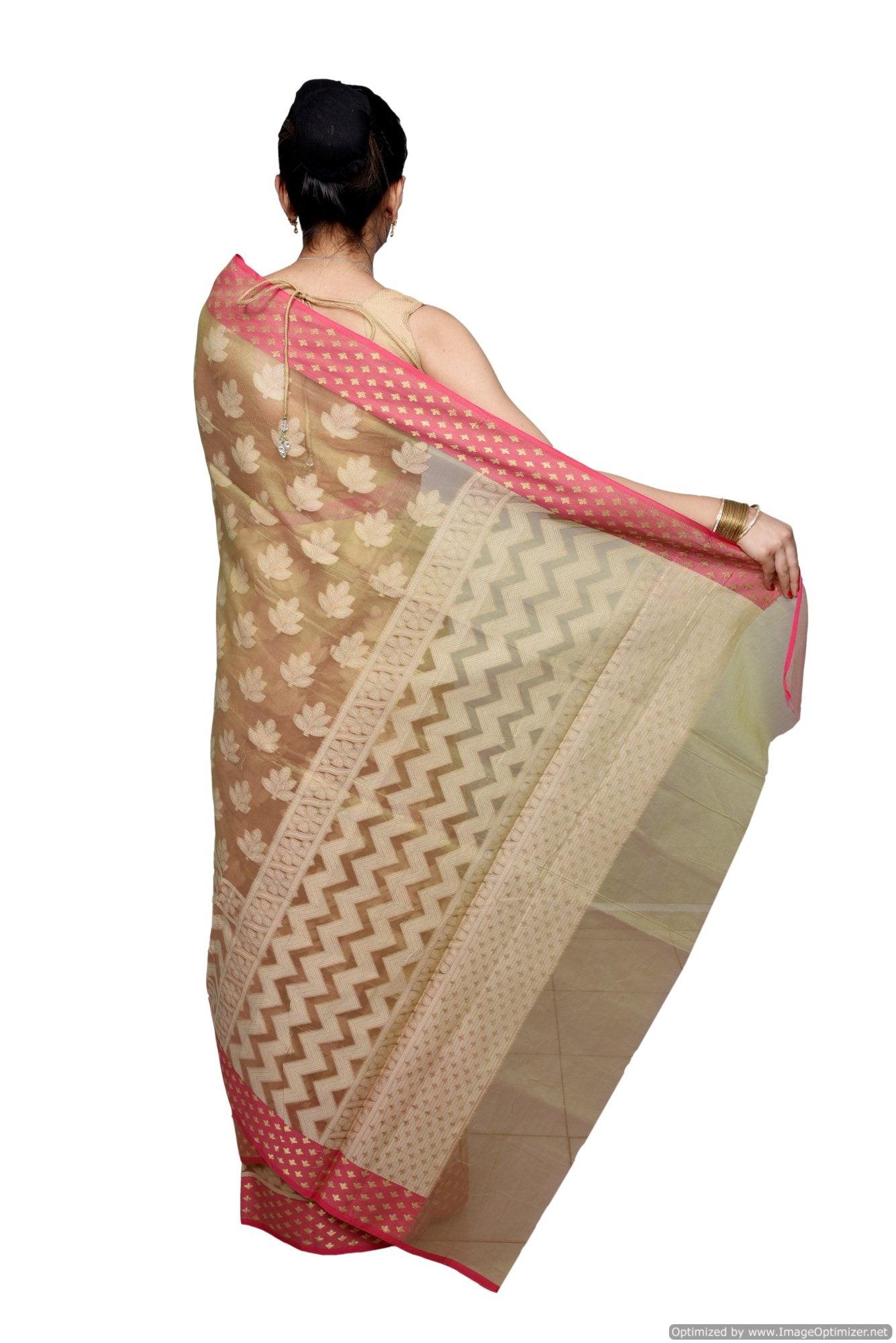 Designer Exclusive Deep Beige Pink Border Kota Weaven Saree KCS109-Ethnic's By Anvi Creations-Handloom Saree