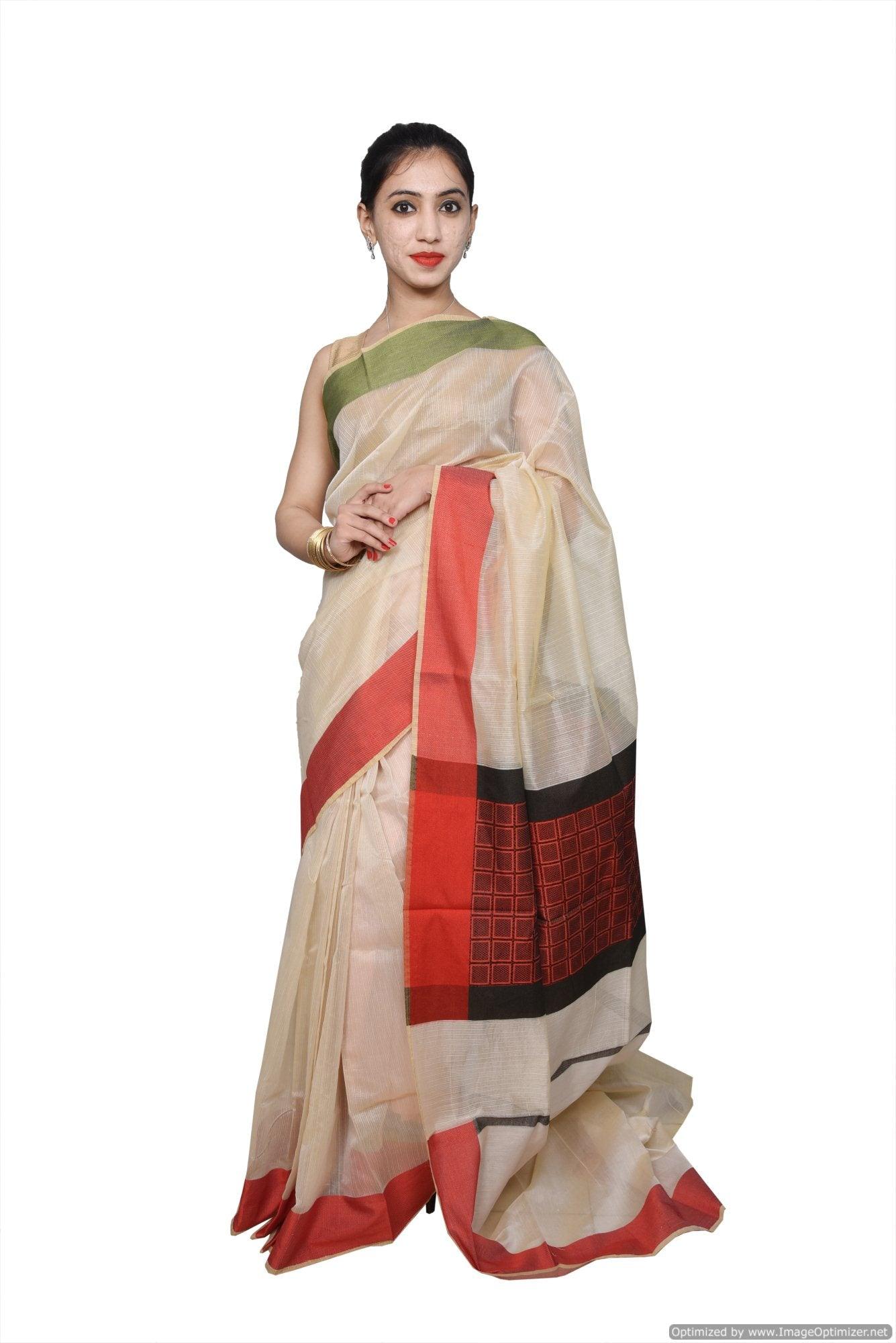 Designer Exclusive Cream Weaven Palla Kota Cotton Saree KCS110-Ethnic's By Anvi Creations-Handloom Saree