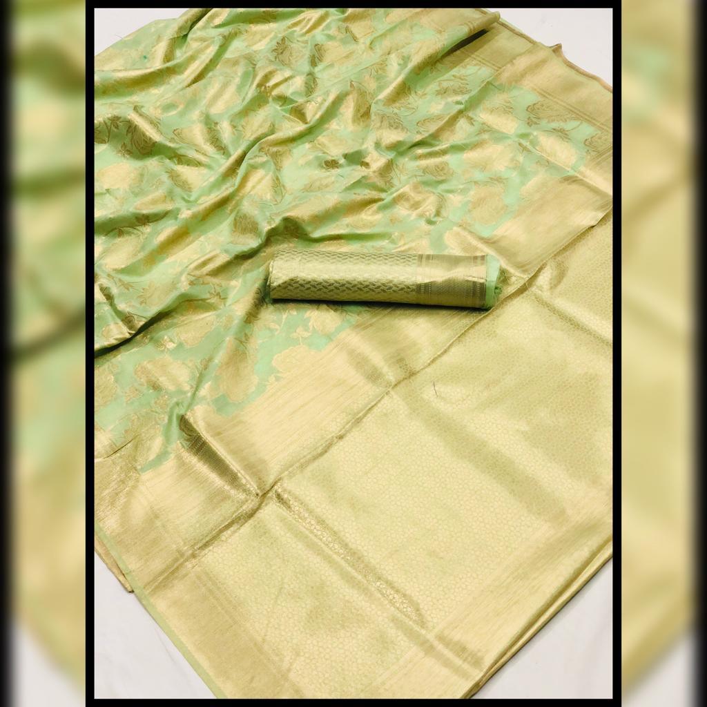 Designer Green Weaven Silk Saree KL10-Anvi Creations-Weaven Silk Saree