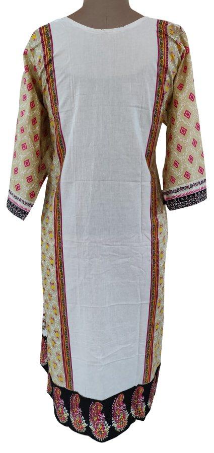 Designer White Semi Stitched Kurti Kurta Embroidered MS4B-Anvi Creations-Pakistani Kurti