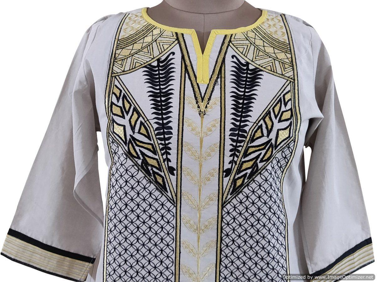 Semi Stitched Off White Pakistani Embroidered Kurti Kurta PK05-Anvi Creations-Pakistani Kurti