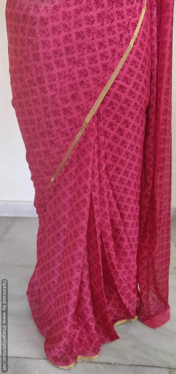 Floral Printed Chiffon Chinon Saree SHV06 - Ethnic's By Anvi Creations