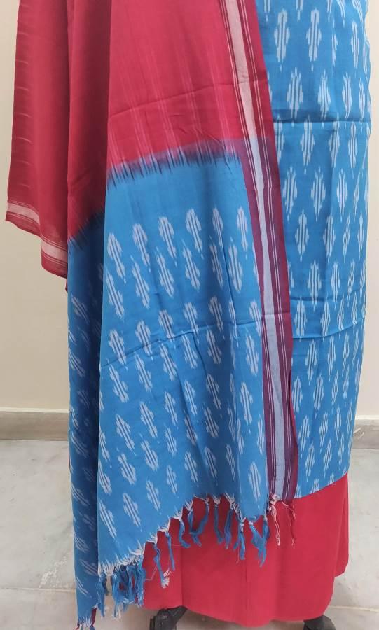 Pochampally Single Ikkat Blue Cotton Dress Material SVIK06 - Ethnic's By Anvi Creations