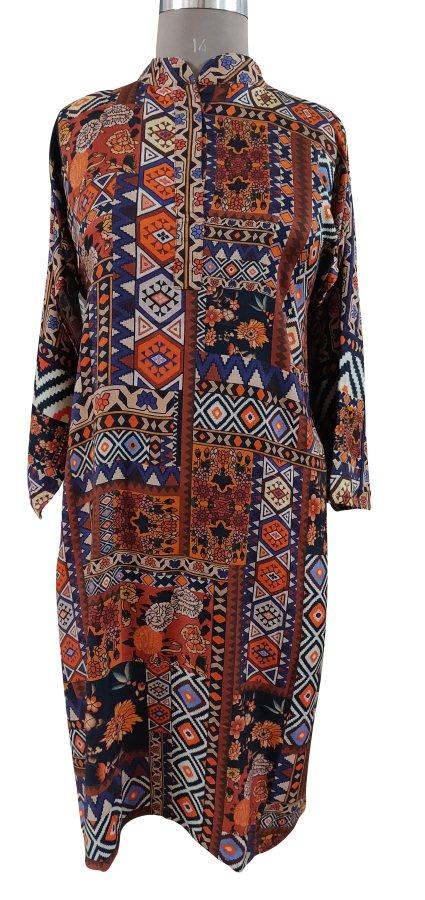 Semi Stitched Orange Digital Printed Pashmina Kurti 03-Anvi Creations-Pakistani Kurti