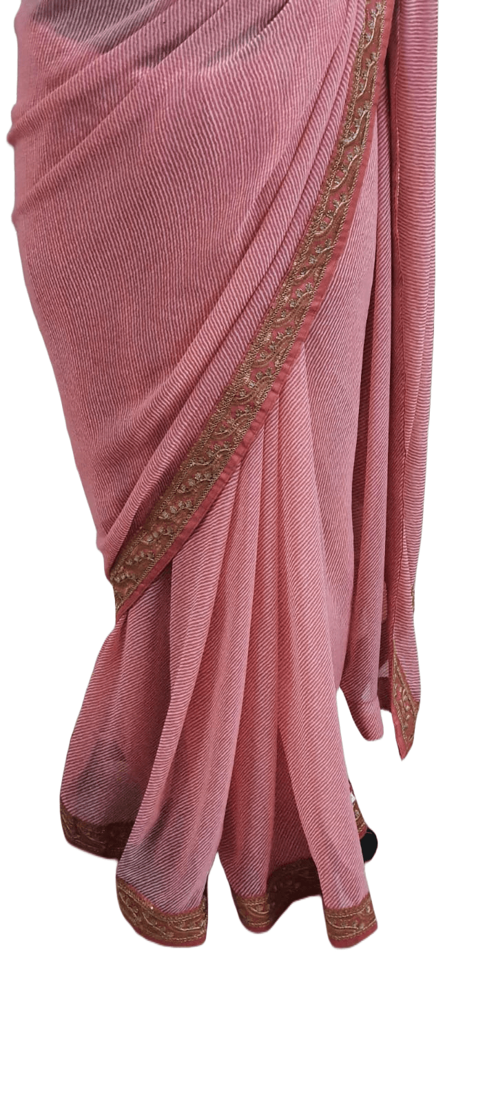 Pink Lehariya Printed Saree with Embroidered Blouse VH27 - Ethnic's By Anvi Creations