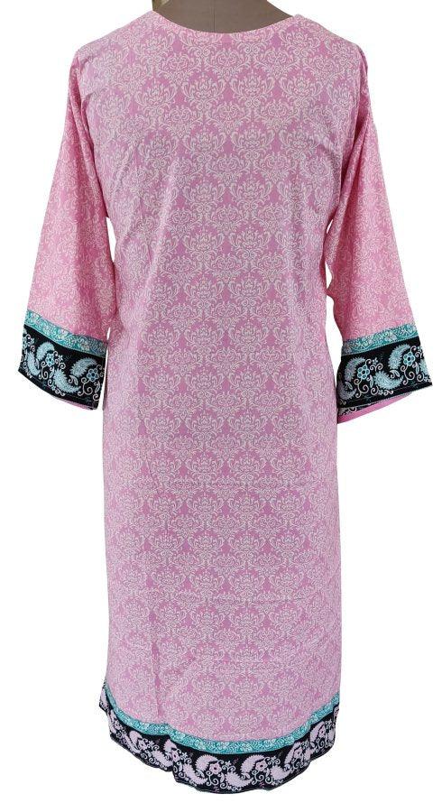 Designer Pink Semi Stitched Embroidered Kurti ZS1B-Anvi Creations-Pakistani Kurti