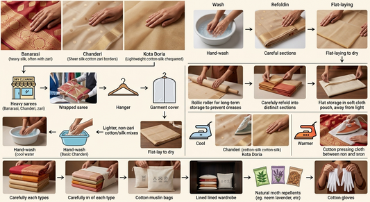 How to Care for Your Saree: Complete Guide for Banarasi, Chanderi & Kota Doria