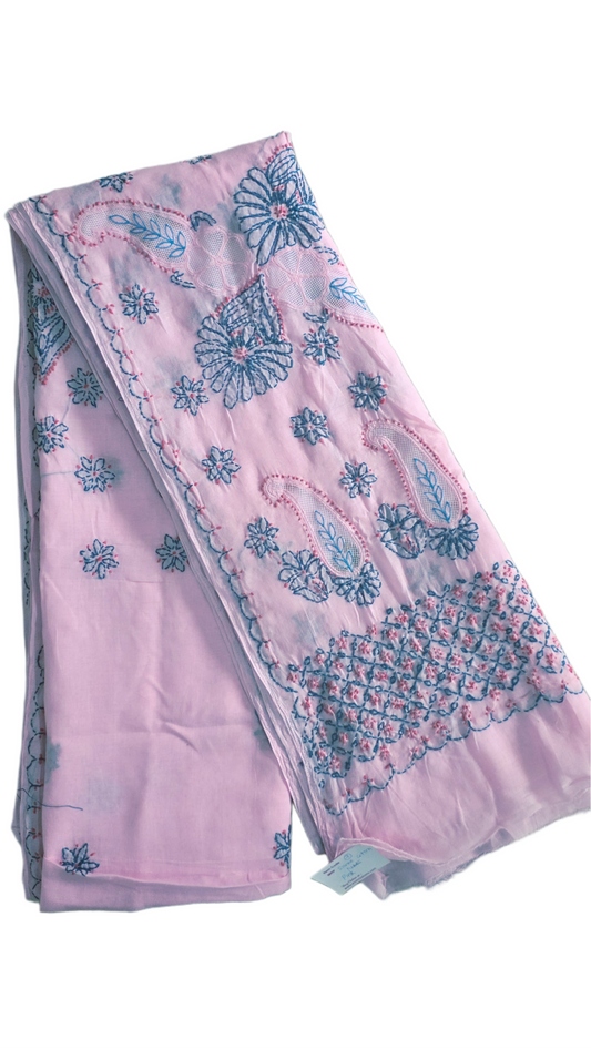 Pure Cotton Jaali work Lakhnavi Chikankari saree