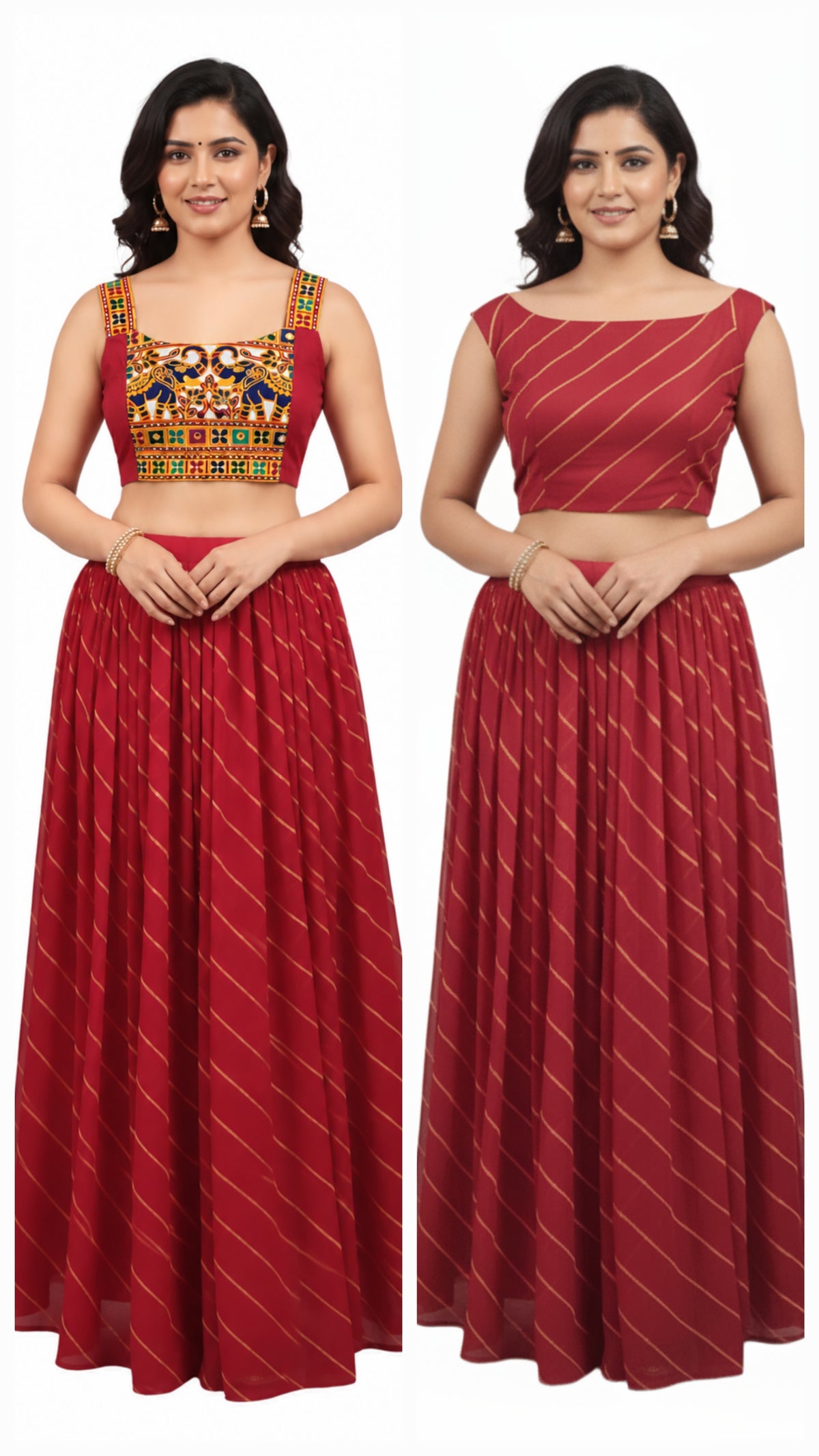 Festive Red Leheriya Navratri Chaniya Choli ALC37