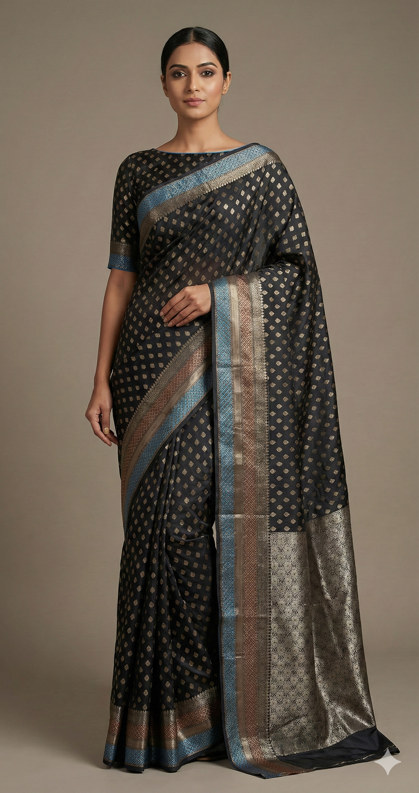 Black Summer Silk Banarasi Saree