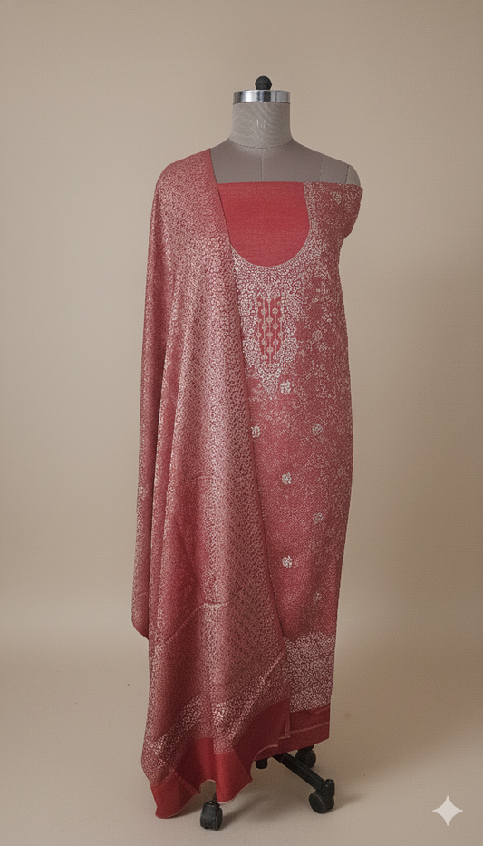 Jamawar Pashmina Weaving Three Piece Dress Material Suit | Premium Winter Ethnic Wear EVP2