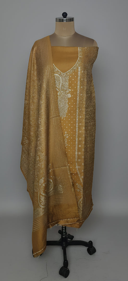 Jamawar Pashmina Weaving Three Piece Dress Material Suit | Premium Winter Ethnic Wear EVP7