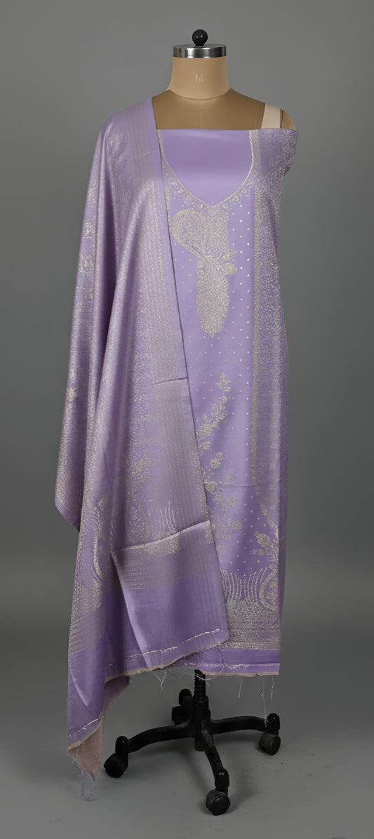 Jamawar Pashmina Weaving Three Piece Dress Material Suit | Premium Winter Ethnic Wear EVP9