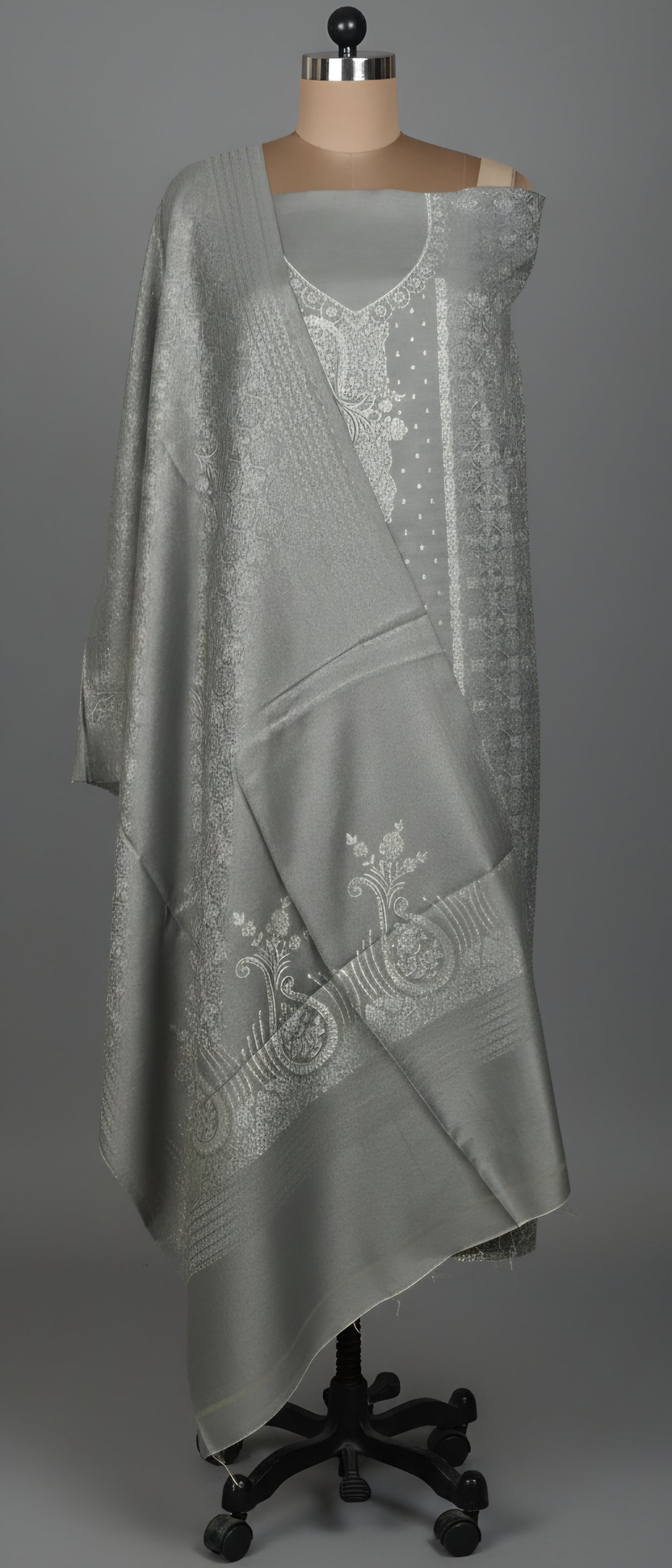 Jamawar Pashmina Weaving Three Piece Dress Material Suit | Premium Winter Ethnic Wear EVP8