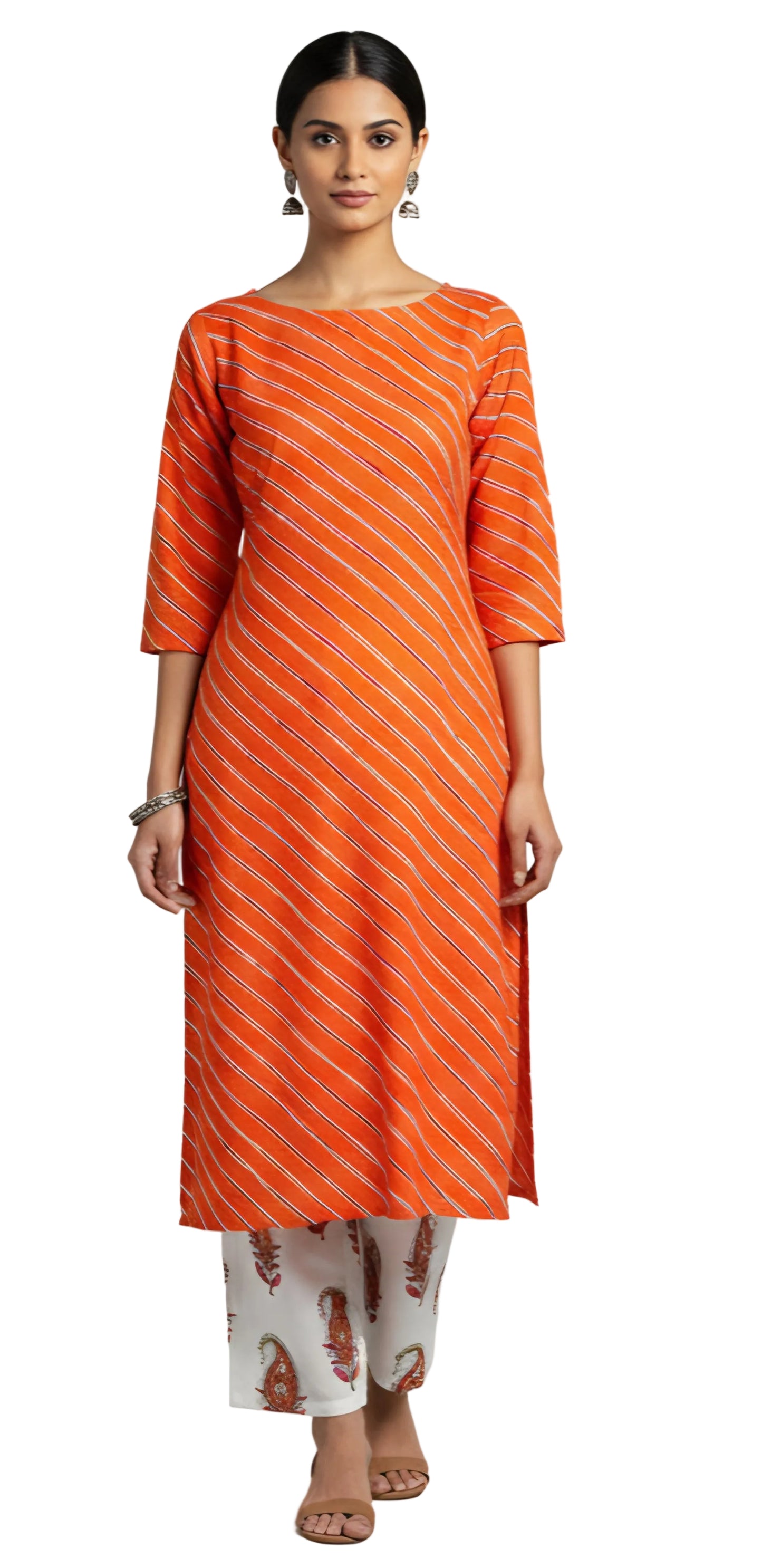 Block Printed Leheriya and Mughal Butta Fabric Only BP28