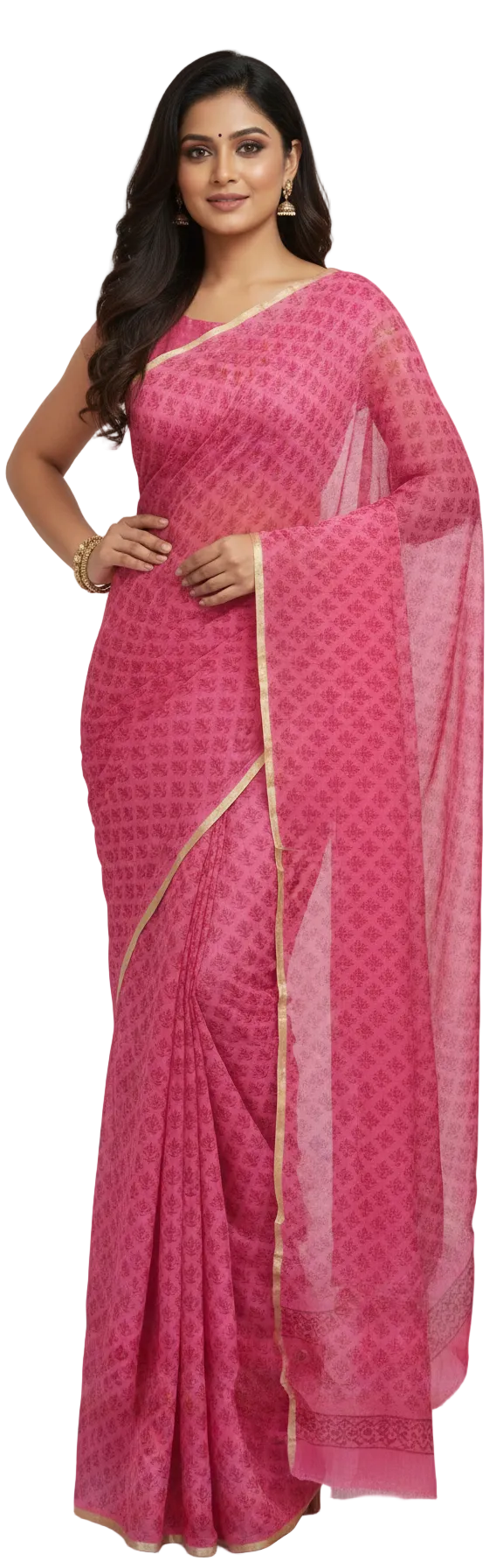Floral Printed Chiffon Chinon Saree SHV06