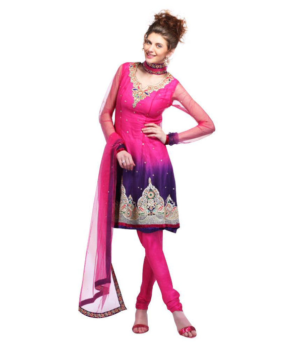 Pink Net Women Salwar Suit Dress Material SCA2007A