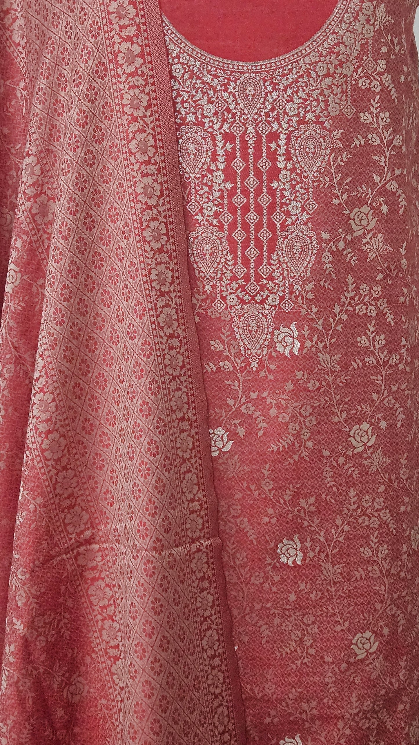 Jamawar Pashmina Weaving Three Piece Dress Material Suit | Premium Winter Ethnic Wear EVP2