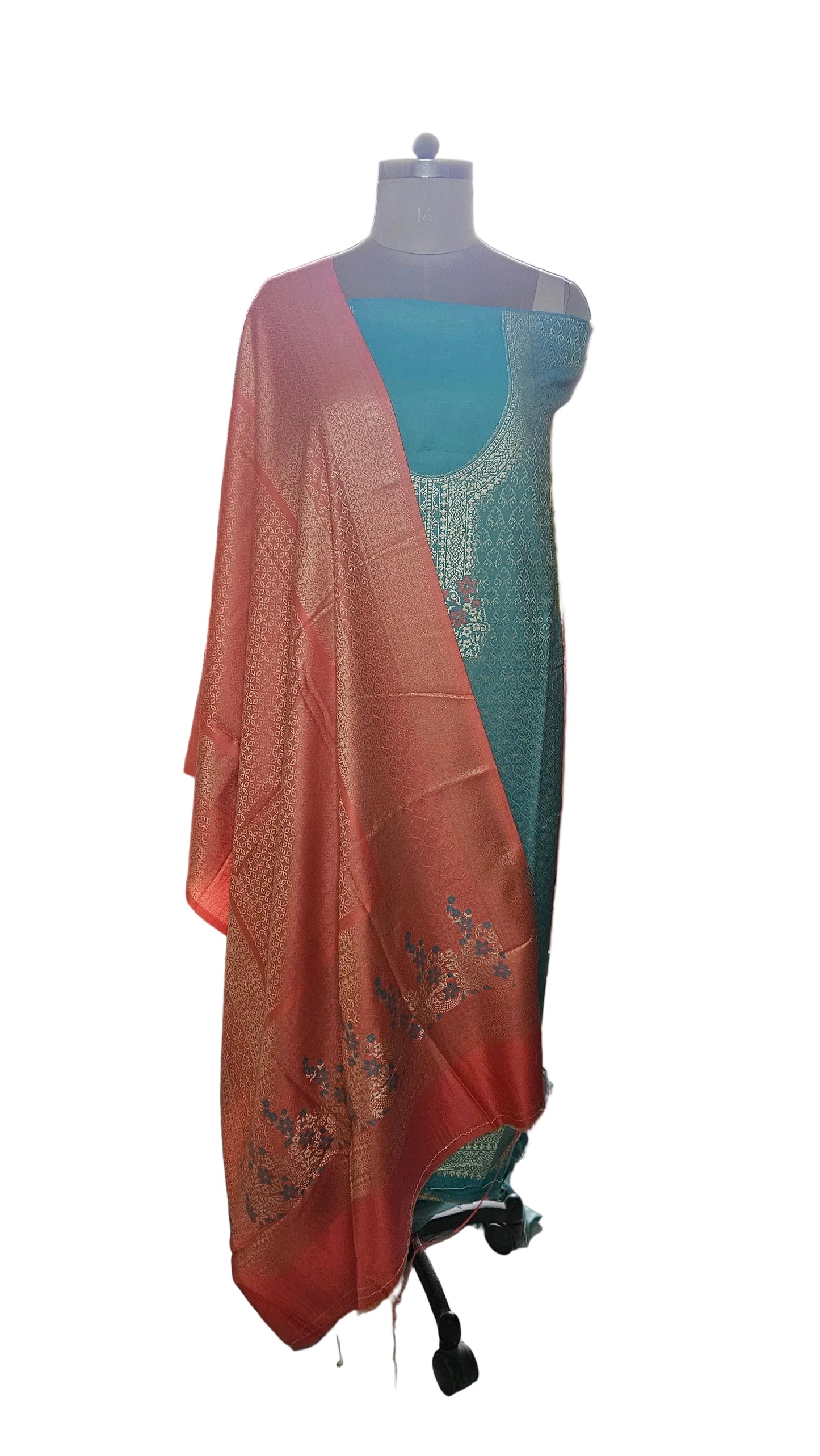 Jamawar Pashmina Weaving Three Piece Dress Material Suit | Premium Winter Ethnic Wear EVP12