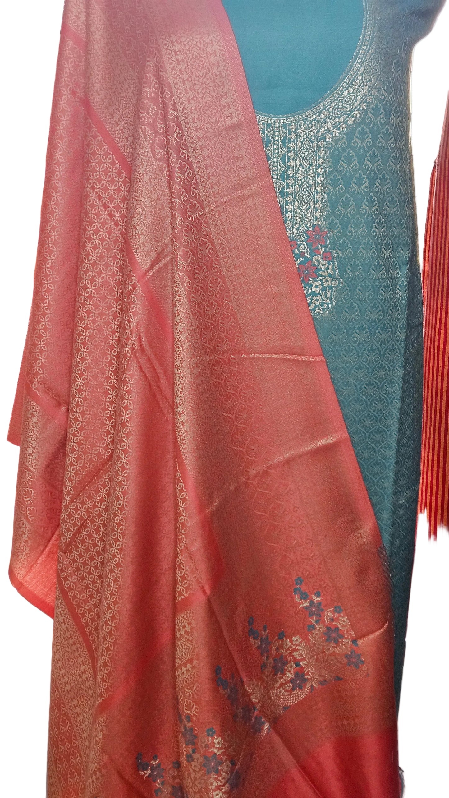 Jamawar Pashmina Weaving Three Piece Dress Material Suit | Premium Winter Ethnic Wear EVP12