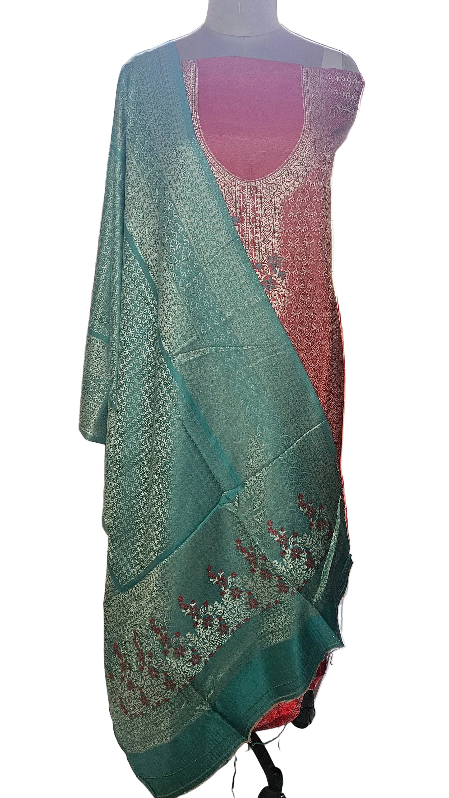 Jamawar Pashmina Weaving Three Piece Dress Material Suit | Premium Winter Ethnic Wear EVP11