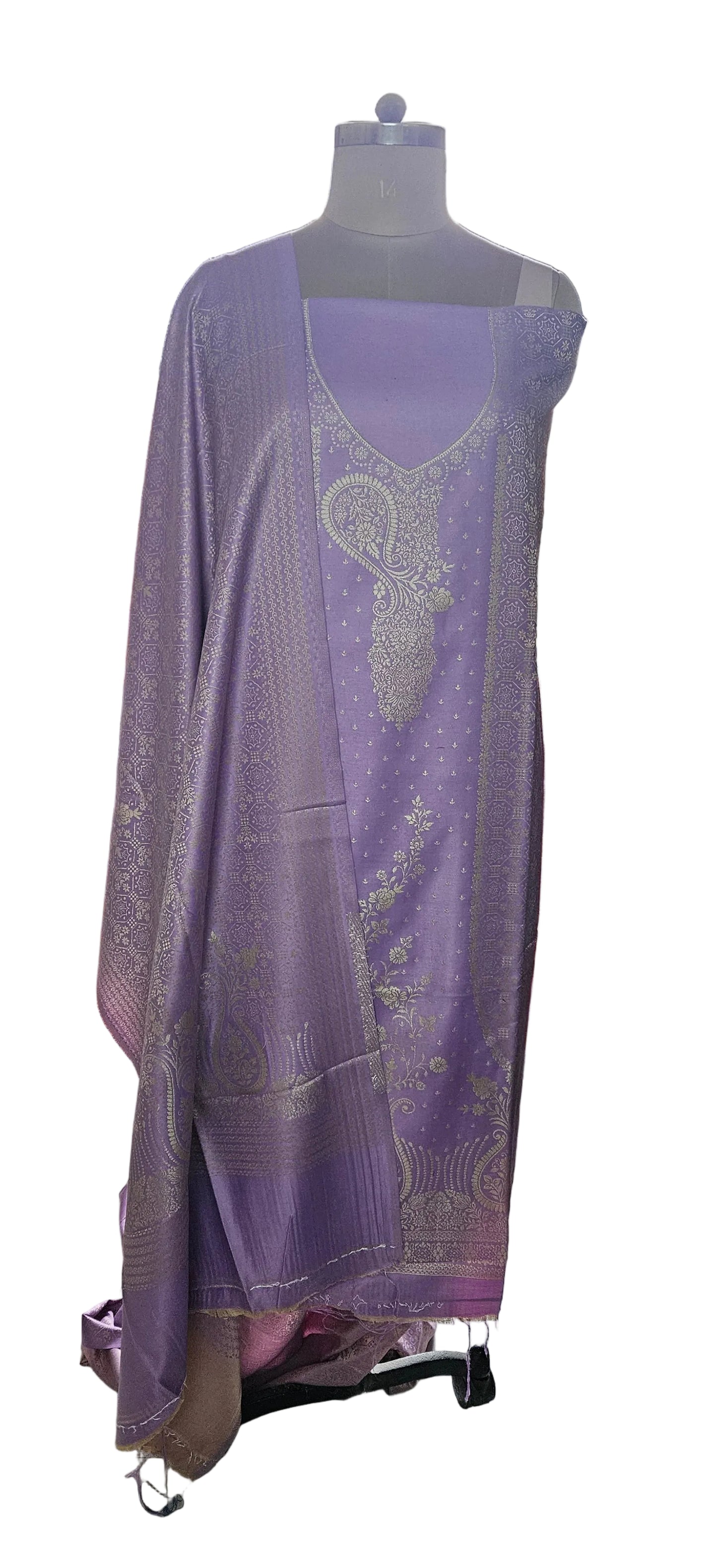 Jamawar Pashmina Weaving Three Piece Dress Material Suit | Premium Winter Ethnic Wear EVP9