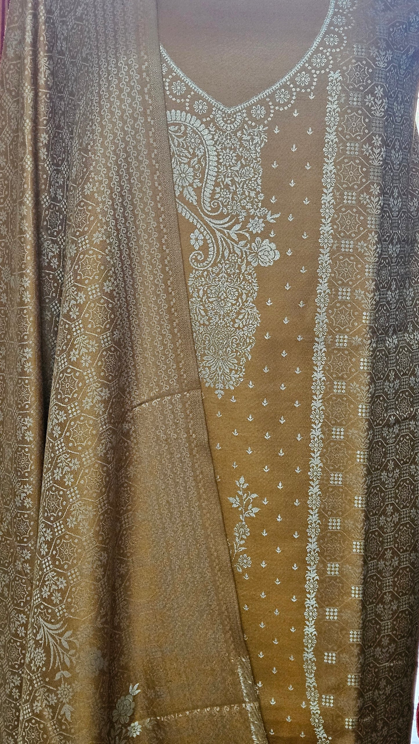 Jamawar Pashmina Weaving Three Piece Dress Material Suit | Premium Winter Ethnic Wear EVP7