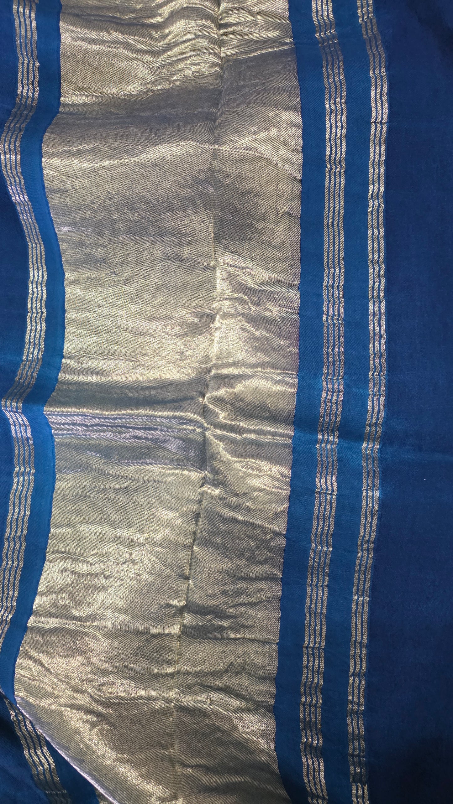 Teal Blue Jaipuri Handcrafted Modal Gajji Bandhani Saree with Lagdi Patta Authentic Bandhej BANL05