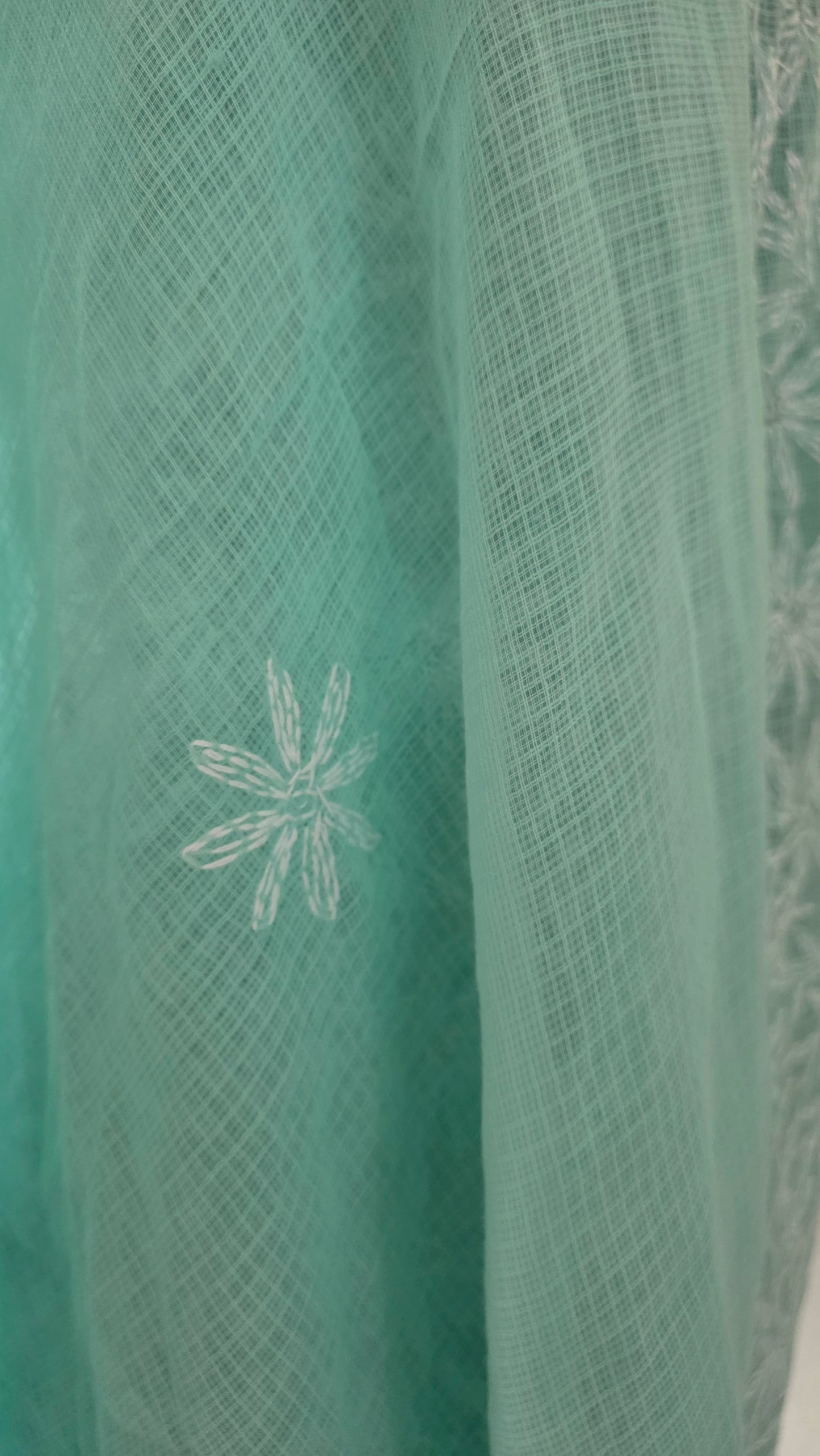 Authentic Chikankari Sea Green two piece Kota Cotton Suit dress Material