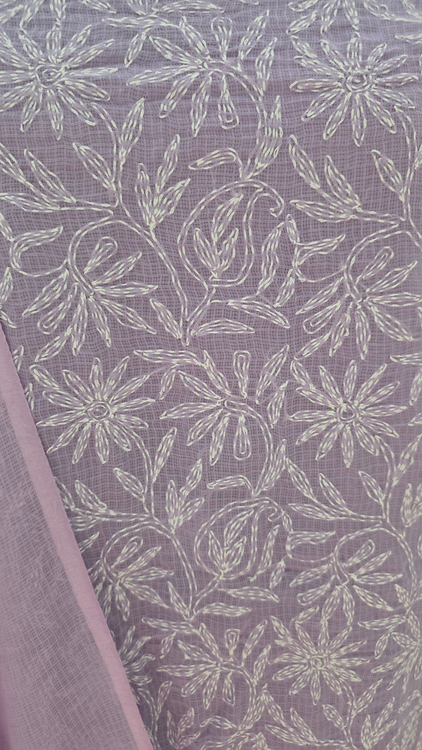 Authentic Chikankari Purple two piece Kota Cotton Suit dress Material