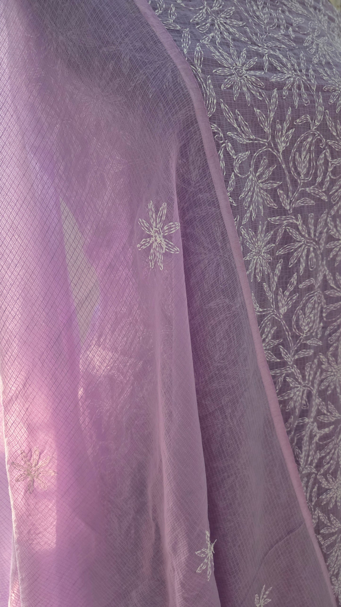 Authentic Chikankari Purple two piece Kota Cotton Suit dress Material