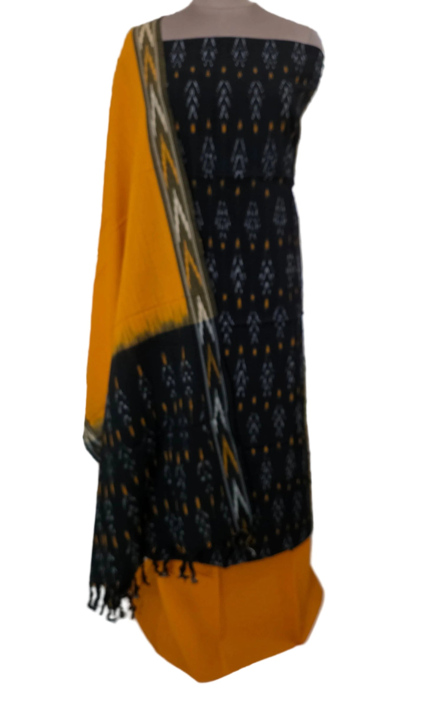 Pochampally Single Ikkat Black Cotton Dress Material GIK15