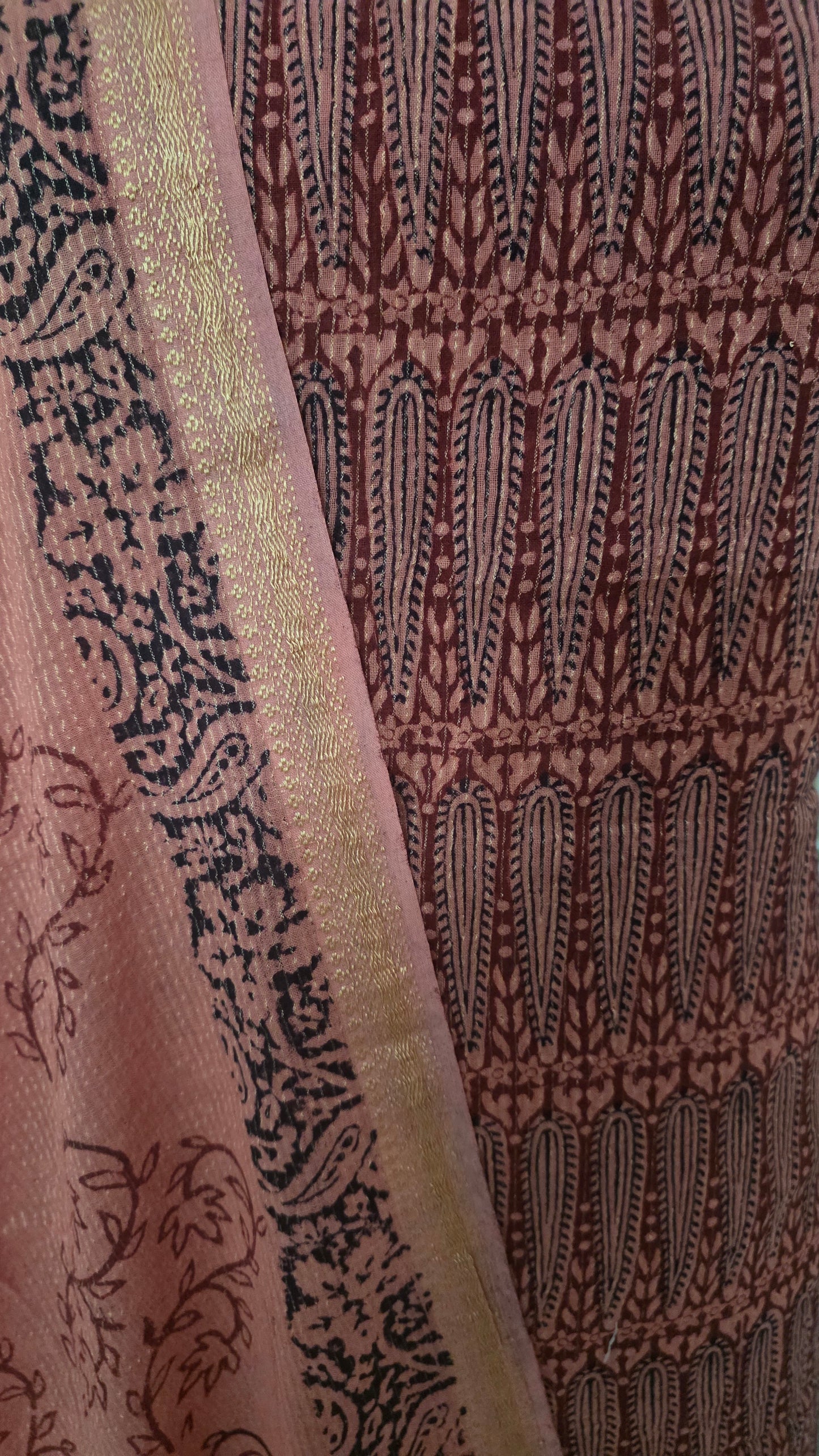 Peach orange Pure Cotton Maheshwari Bagh Printed Suit with Dupatta MH46