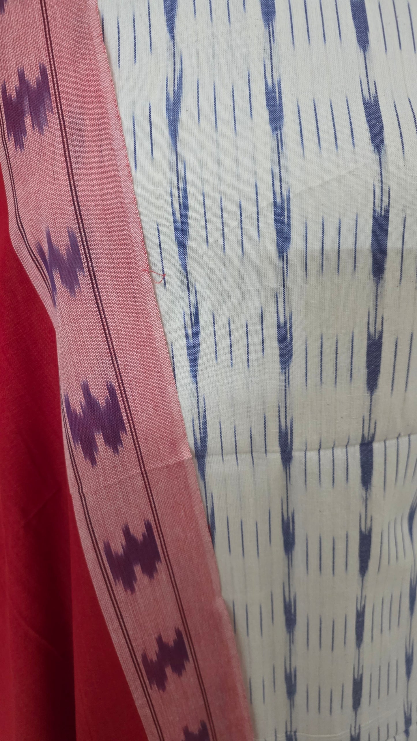 Pochampally Single Ikkat Cream Cotton Dress Material GIK17