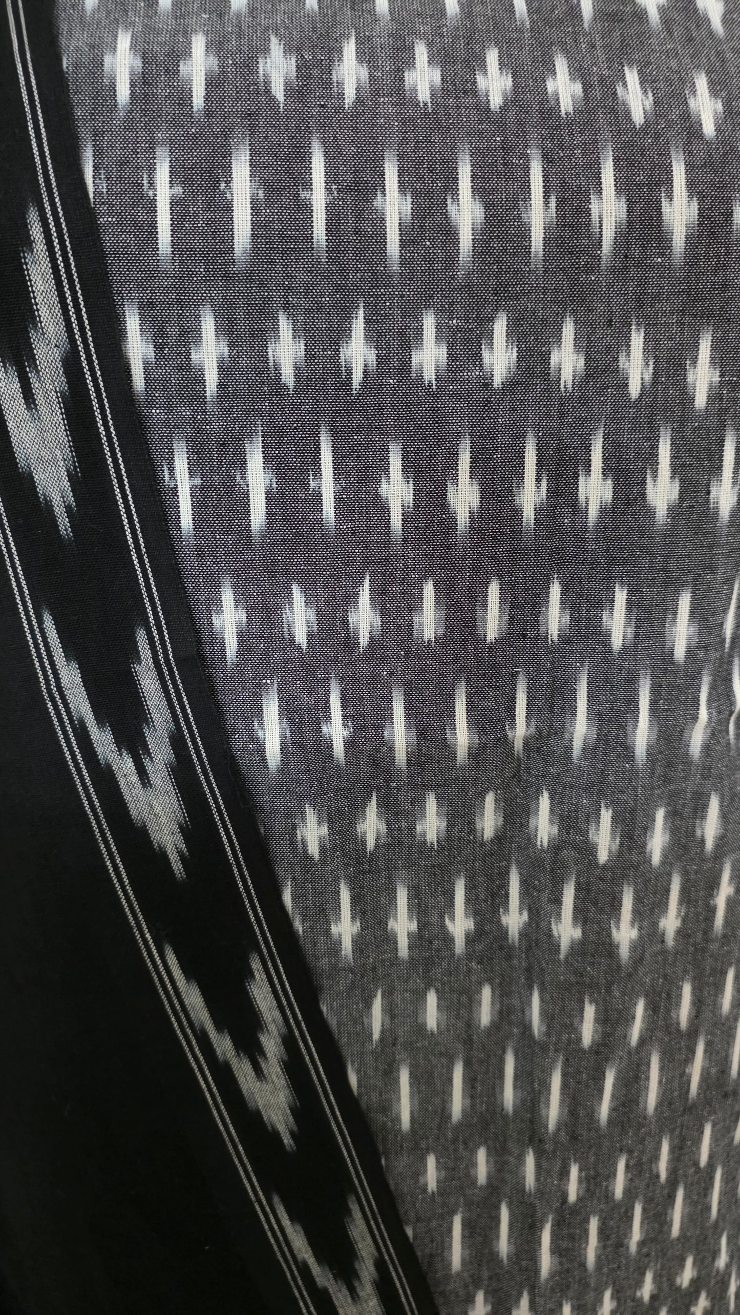 Pochampally Single Ikkat Grey Cotton Dress Material GIK22
