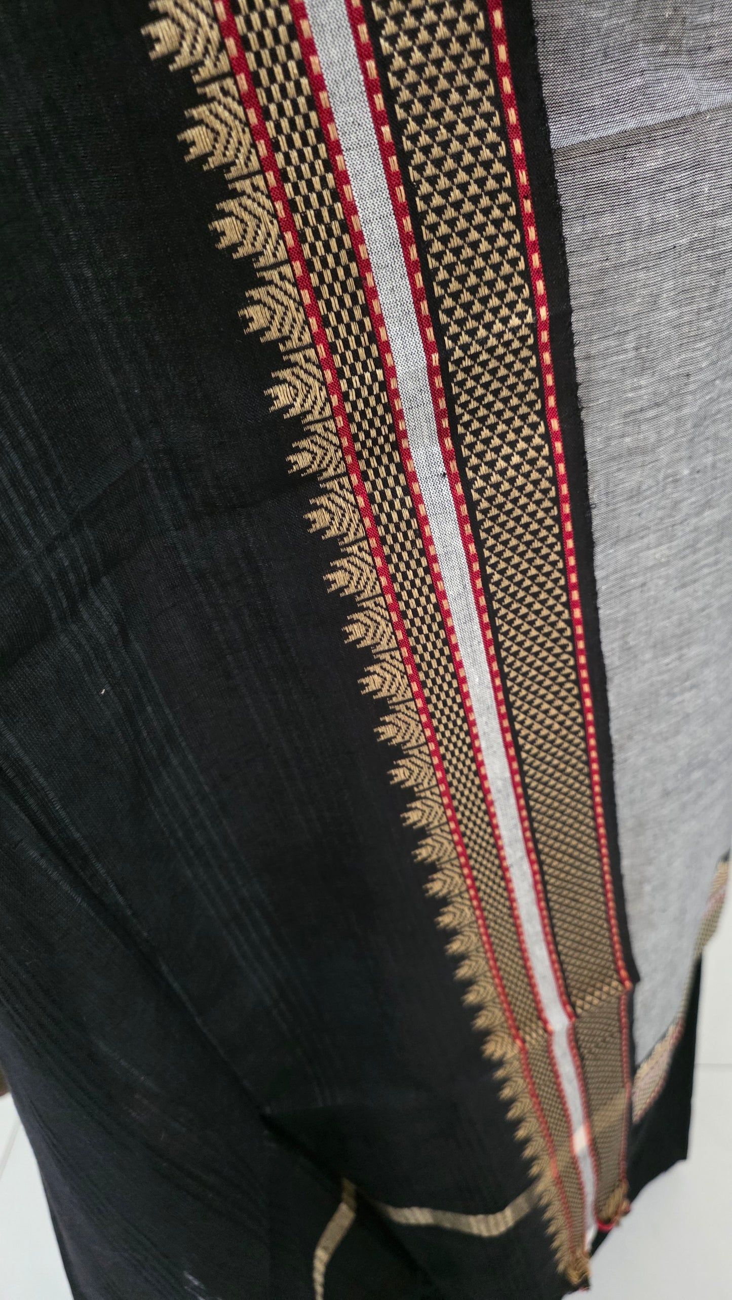 Grey Mangalagiri Handloom Pure South Cotton Suit Dress Material