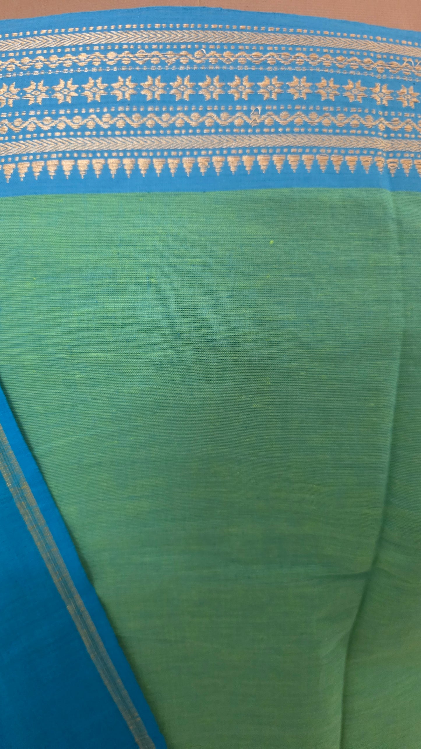 Turquoise Mangalagiri Handloom Pure South Cotton Suit Dress Material