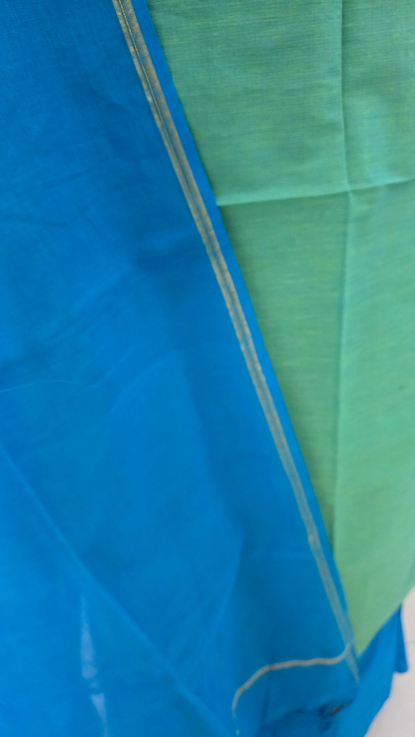 Turquoise Mangalagiri Handloom Pure South Cotton Suit Dress Material
