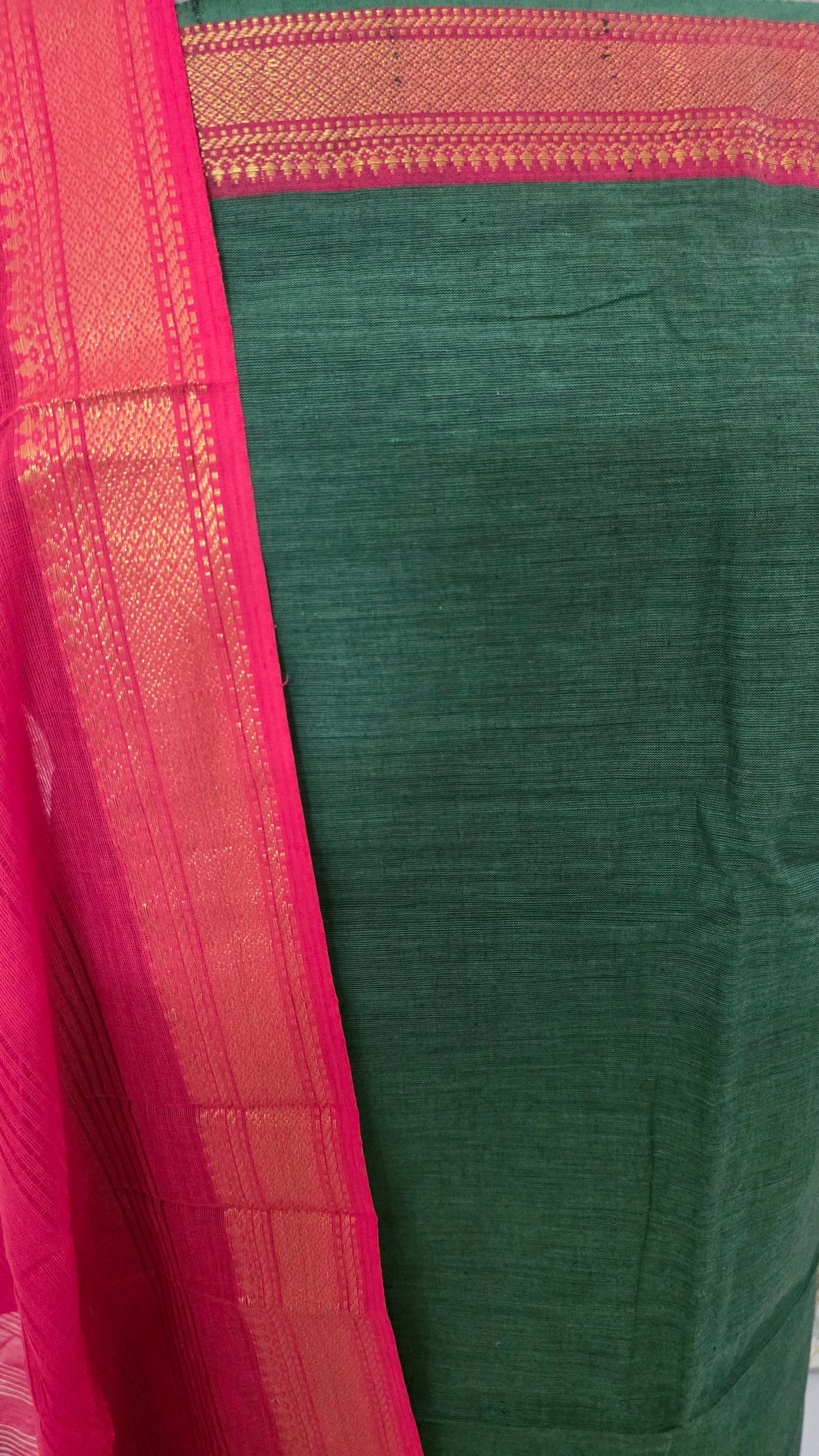 Green Mangalagiri Handloom Pure South Cotton Suit Dress Material