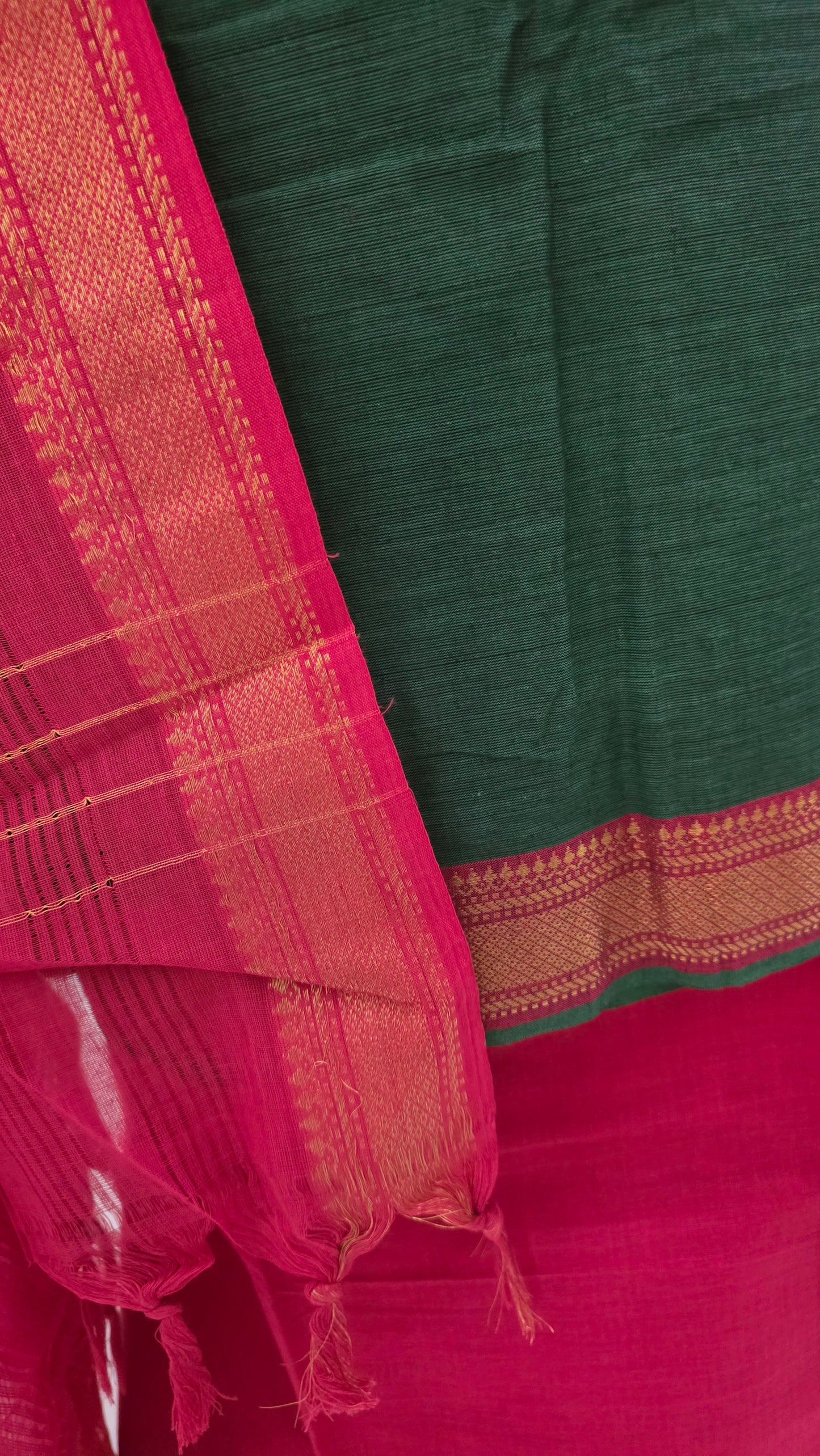 Green Mangalagiri Handloom Pure South Cotton Suit Dress Material