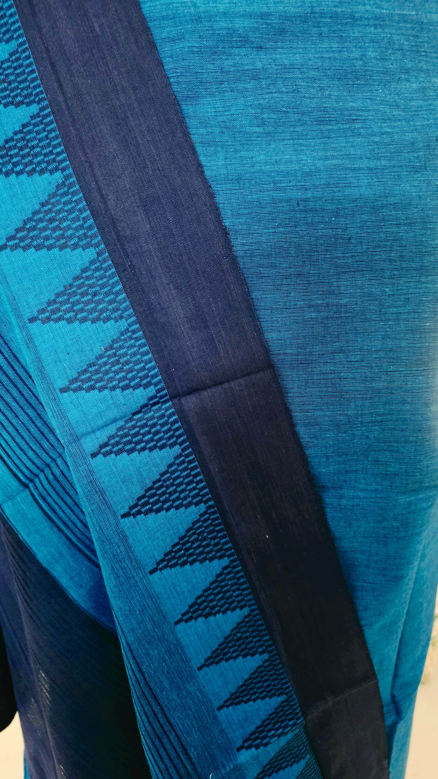 Teal Blue Handloom Pure South Cotton Suit Dress Material
