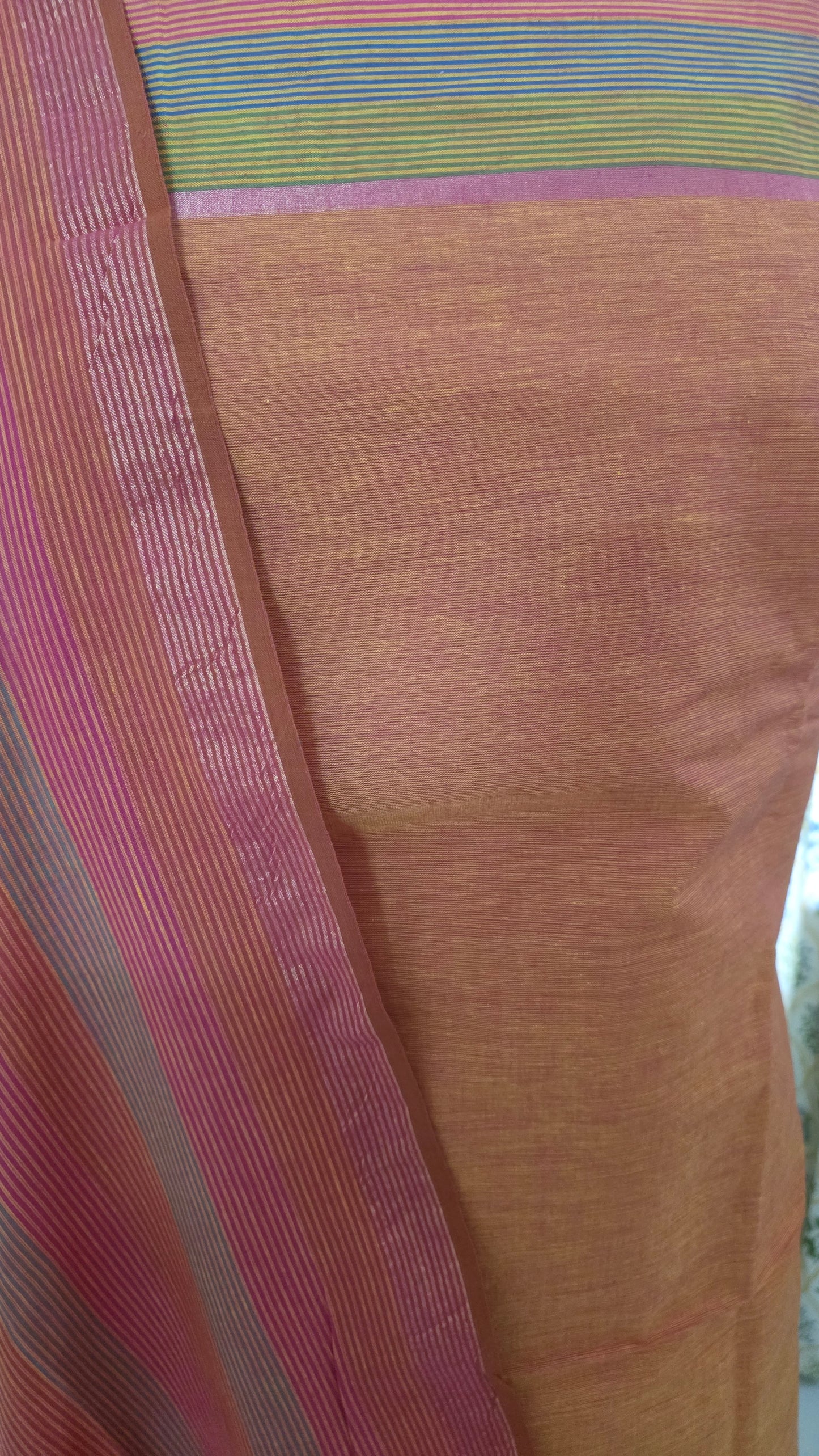 Peach Handloom Pure South Cotton Suit Dress Material