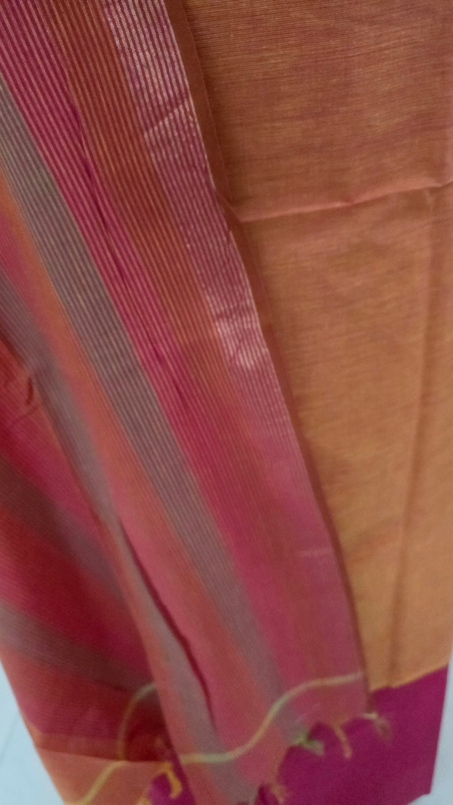 Peach Handloom Pure South Cotton Suit Dress Material