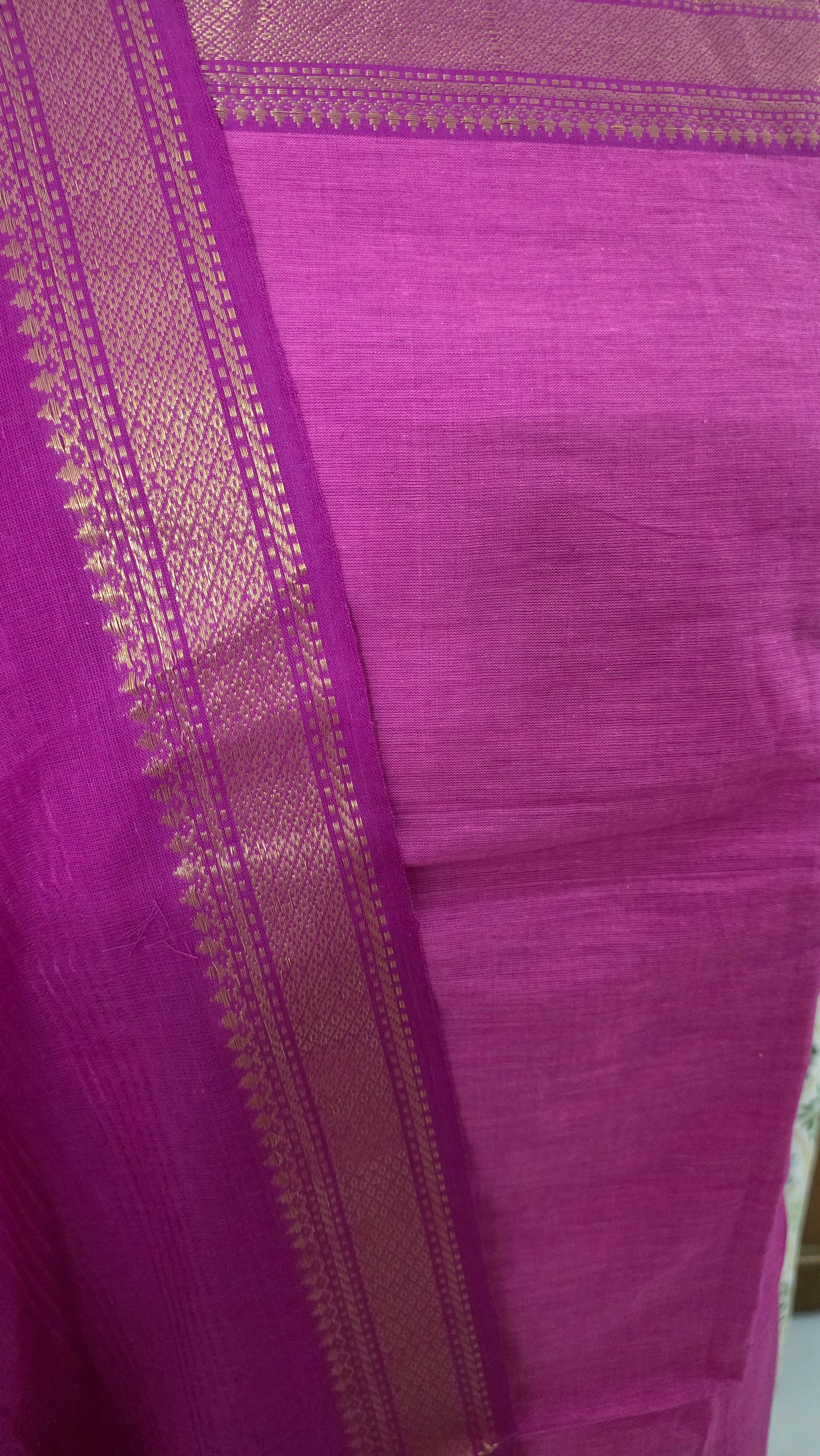 Pinkish Purple Handloom Pure South Cotton Suit Dress Material