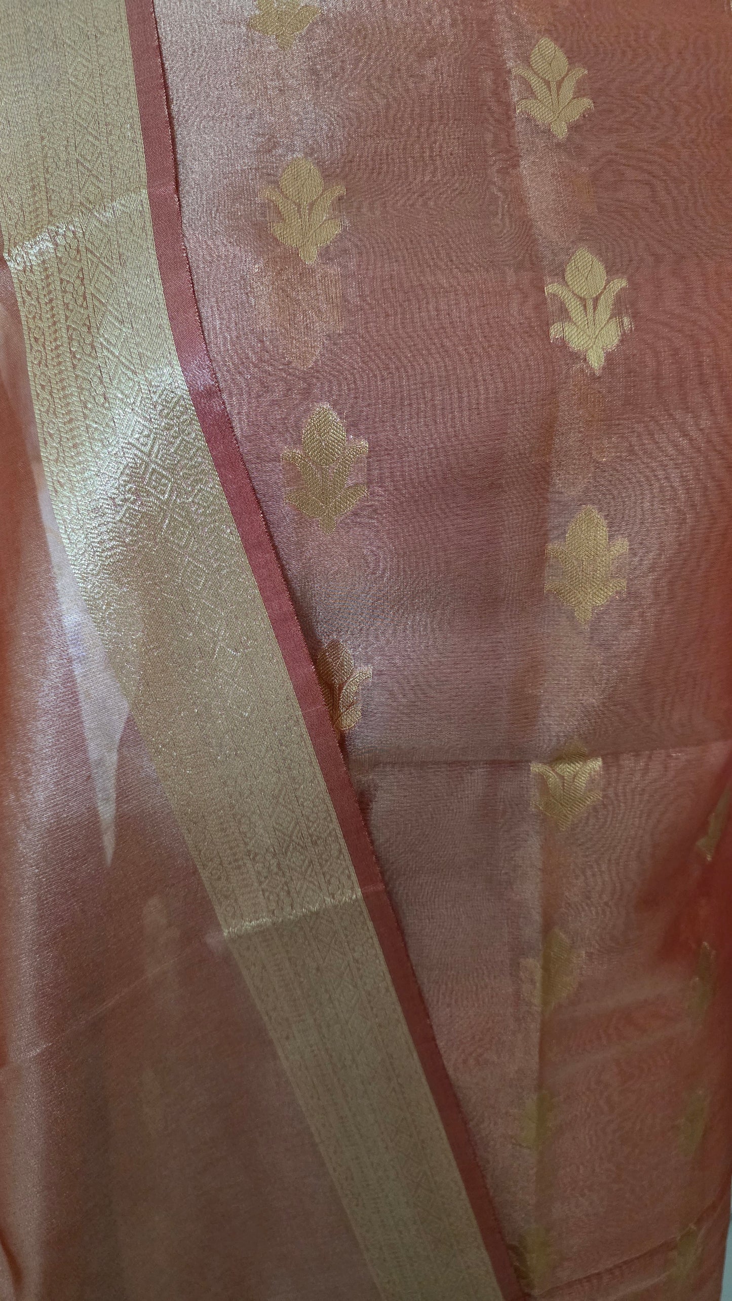 Banarasi Tissue Silk Copper Shade three Piece Dress Material Suit Set