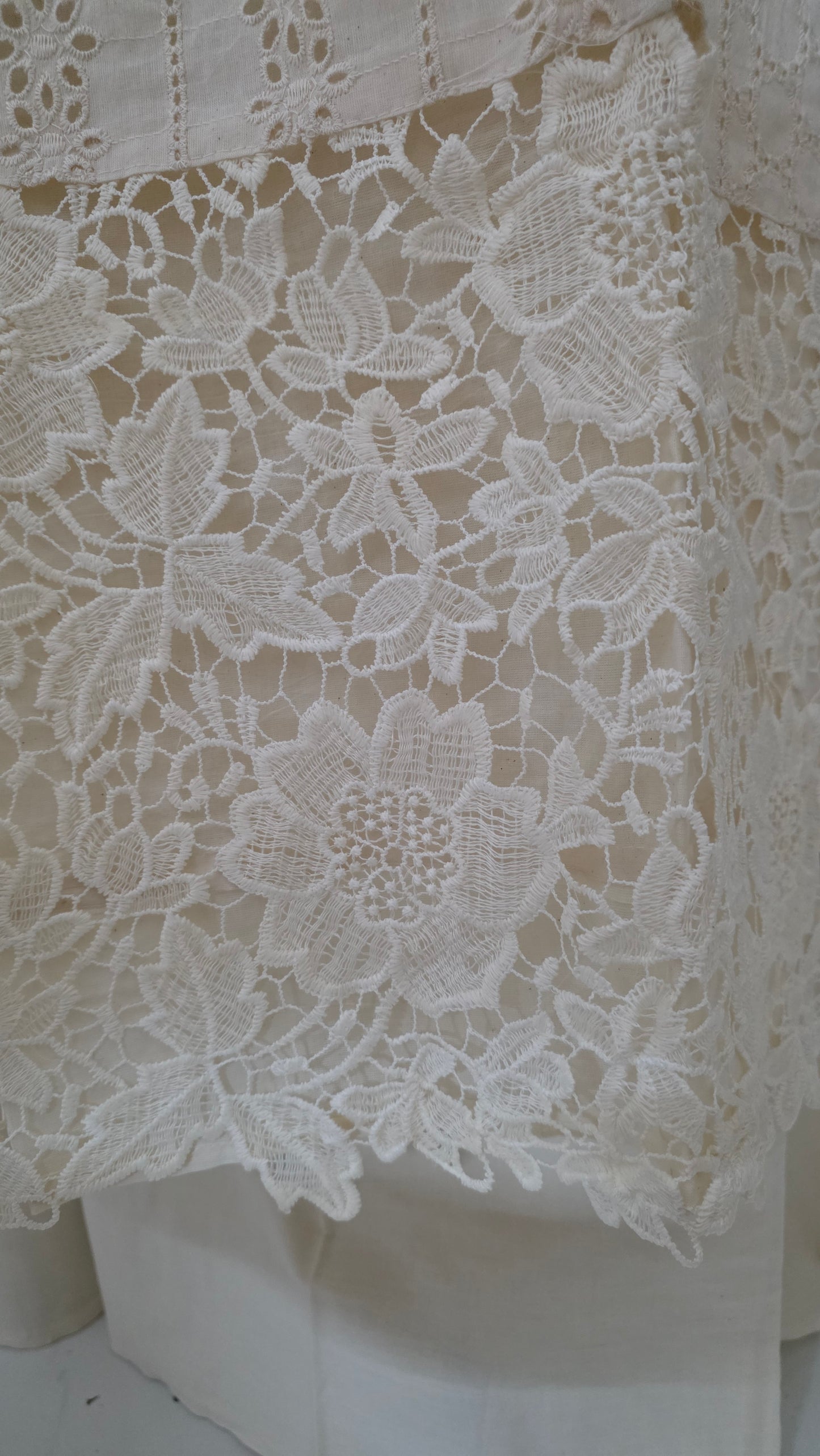 Pure Cotton Cream Hakoba laser cut suit dress material